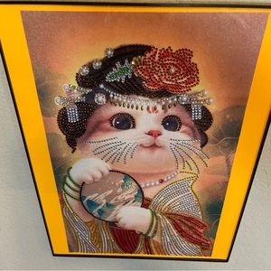 Finished Crystal Rhinestone Cat Goddess Diamond Painting